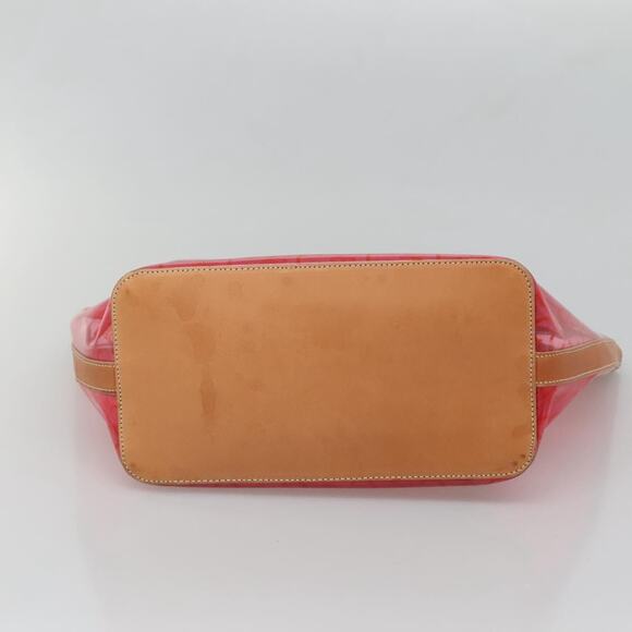 CELINE Chain C Macadam Canvas Tote Bag Vinyl Red Gold - Picture 9 of 13